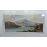 J.Aumonier, boats at anchor and figures, river landscape, watercolour, signed and dated '08 to lower