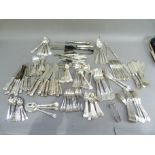A suite of Kings pattern silver plated cutlery for twelve comprising dinner knives and forks, fish
