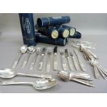 A suite of Elkington silver plated cutlery, of Westminster design, for six to include, six table
