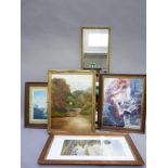 A quantity of mirrors, pictures and prints