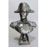 A bronzed bust of Napoleon, the square plinth mounted with an eagle, 16cm high