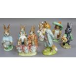 Beatrix Potter figures by Beswick to include Peter Rabbit, Mrs Rabbit, Mrs Rabbit and Bunnies,