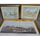 By and after K.W Burton, Harrogate, Yorkshire, The Royal Baths, colour print no 621/800, signed,