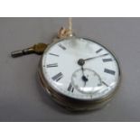 A Victorian pocket watch in an open faced silver case No 17591 C1871, fusee English lever movement