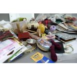 A box of haberdashery and sewing requisites