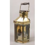 A BULPITT & SONS, brass ship's lamp, dated 1915, with swing handle, 40cm