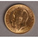 A George V half sovereign 1915, E.F