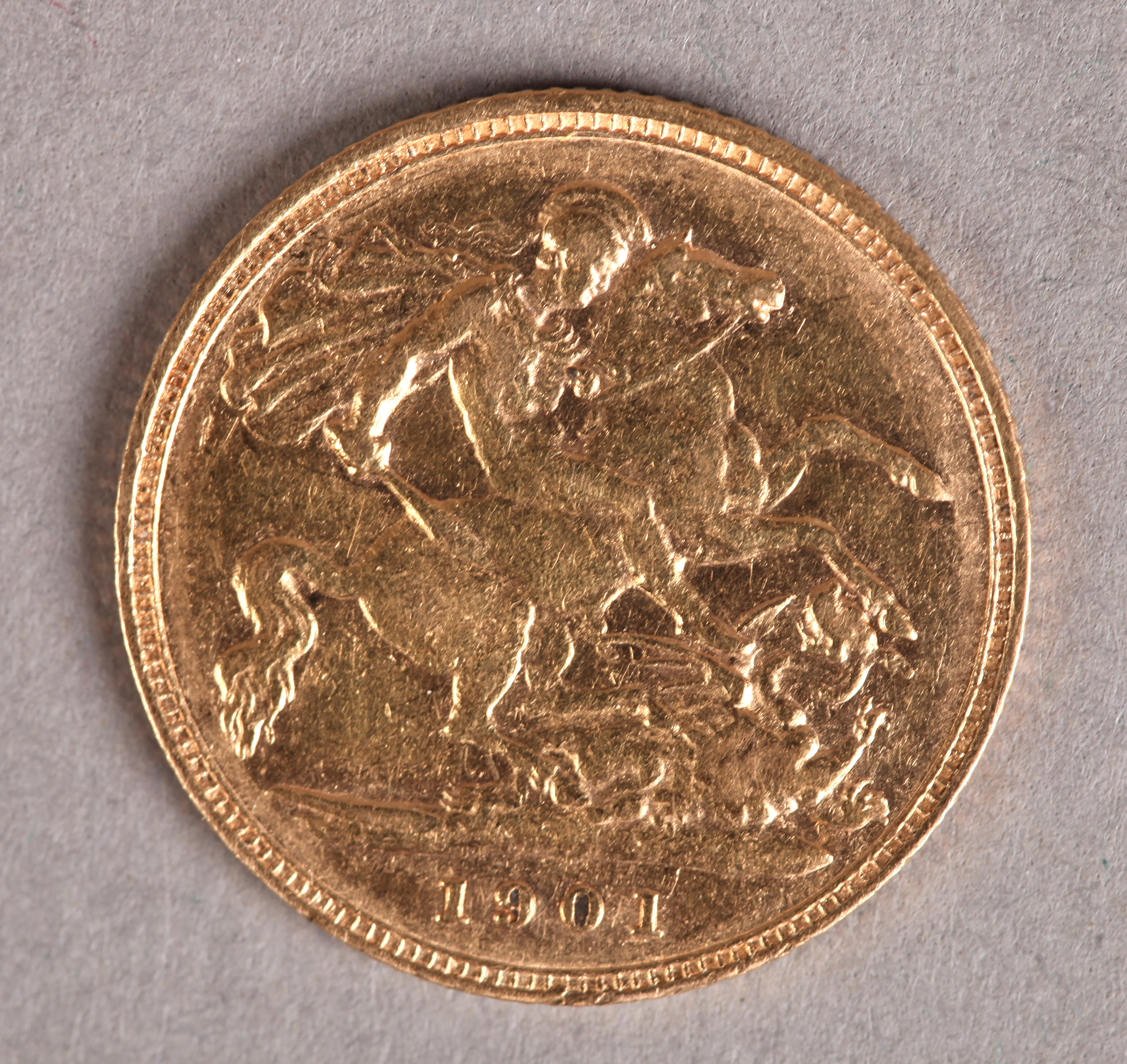 A Victoria O.H half sovereign 1901, Fine (polished) - Bild 2 aus 2