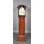 A GEORGE III OAK LONGCASE CLOCK BY JAMES CARR, Malton, arched moulded hood enclosing arched