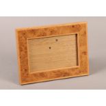 A LINLEY BURR WALNUT AND OAK BANDED PHOTOGRAPH FRAME, rectangular, 20.5cm x 15.5cm, stamped Linley