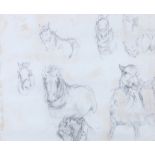 ARR DAME LUCY E KEMP-WELCH (1869-1958), a series of studies of horse's heads, pencil, Studio