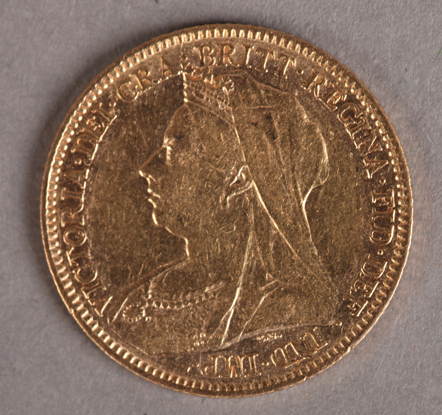 A Victoria O.H half sovereign 1901, Fine (polished)
