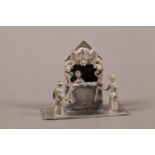 MINIATURES - A DUTCH SILVER GROUP OF PUNCH AND JUDY SHOW with male and female figures standing