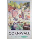 AFF AFTER JACK MERRIOTT (1901-1968) British Railways Poster 'Cornwall', harbour scene with fishing