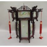 WITHDRAWN A reproduction Chinese hall lantern the hardwood hexagonal frame