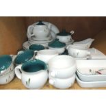 A quantity of Denby dinner and breakfast ware including teapots, lidded tureens, soup bowls, cups,
