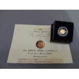 Tristan Da Cunha 2009 proof half crown struck in pure gold, weight 0.5gm