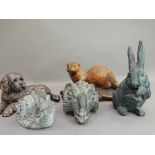 A Wildlife Studio Hexham otter study, 20cm wide; together with a Frith sculpture resin model of a