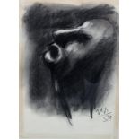 ARR JEAN-GEORGES SIMON (Hungarian 1894-1968), Head with mouth open, charcoal, signed and dated