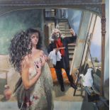 ARR BY AND AFTER ROBERT O LENKIEWICZ (1941-2002), Painter with Anna/St. Antony Theme silk screen,