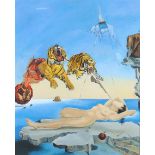 ARR NATHAN TURNBULL (20th century), 'Dream a Copy of Dali', acrylic on artist's board, attribution