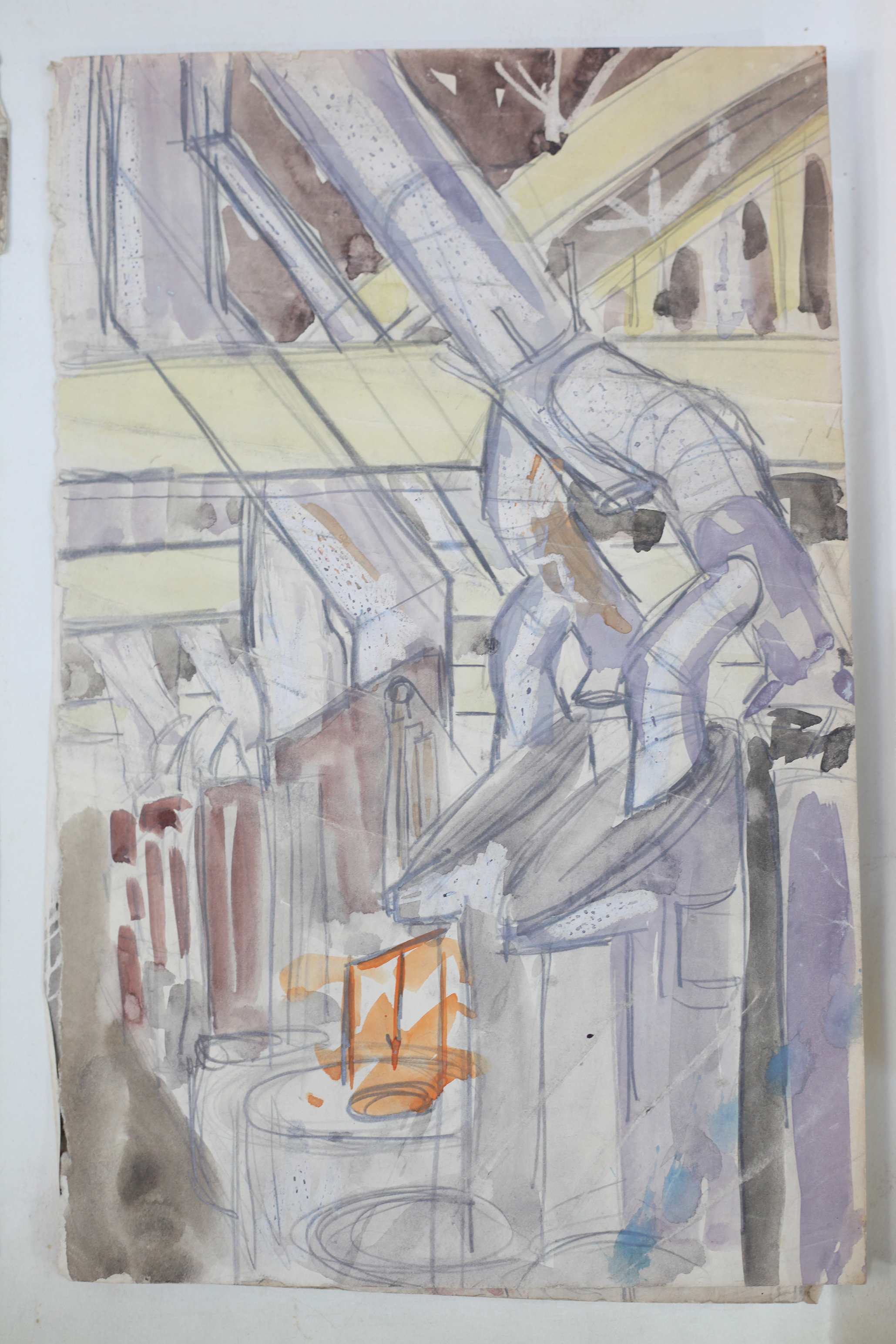 ARR DRUIE BOWETT (1924-1998), Sheffield Twist Drill and Steel Company, five sketches in pencil, - Image 6 of 8