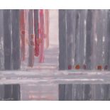 ARR DRUIE BOWETT (1924-1998), Bleo 1970, verticals in mauve, oil on canvas, incised, signed and