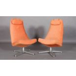 ALF SVENSSON FOR DUX c.1960s, a pair of Contourette Roto, a pair of swivel chairs, the seat and back