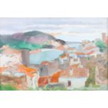 ARR PHILIP NAVIASKY (1894-1983), Mediterranean fishing village and bay, oil on board, signed to