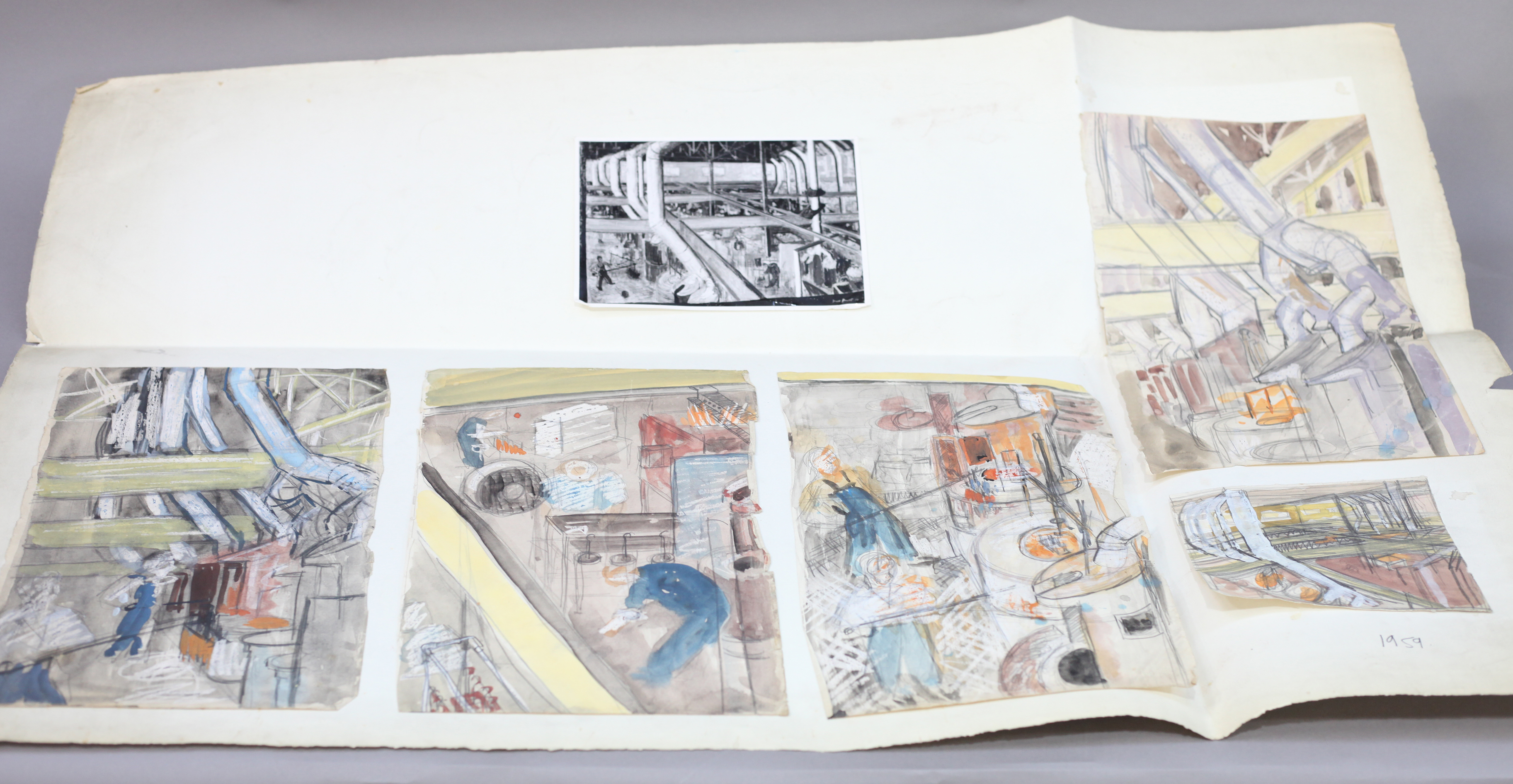 ARR DRUIE BOWETT (1924-1998), Sheffield Twist Drill and Steel Company, five sketches in pencil,