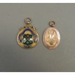 A George V 9ct gold enamel sports medal for Spen Valley Billiards League 1928/29 awarded to Leslie