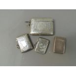 Four late Victorian/Edwardian engraved match cases, various dates