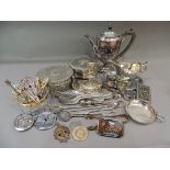 A quantity of silver plated ware etc
