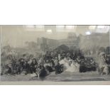 After William Powell Frith, Ramsgate Sands, steel engraving circa 1855, cut to the margins, black