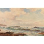JAMES AITKEN (act 1880-1935), 'Off The Antrim Coast', coastal seascape, watercolour, unsigned,