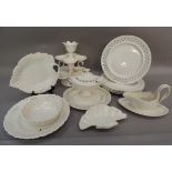 A quantity of Leeds cream ware pottery to include plates, tureen cover and ladle, sauce boat,