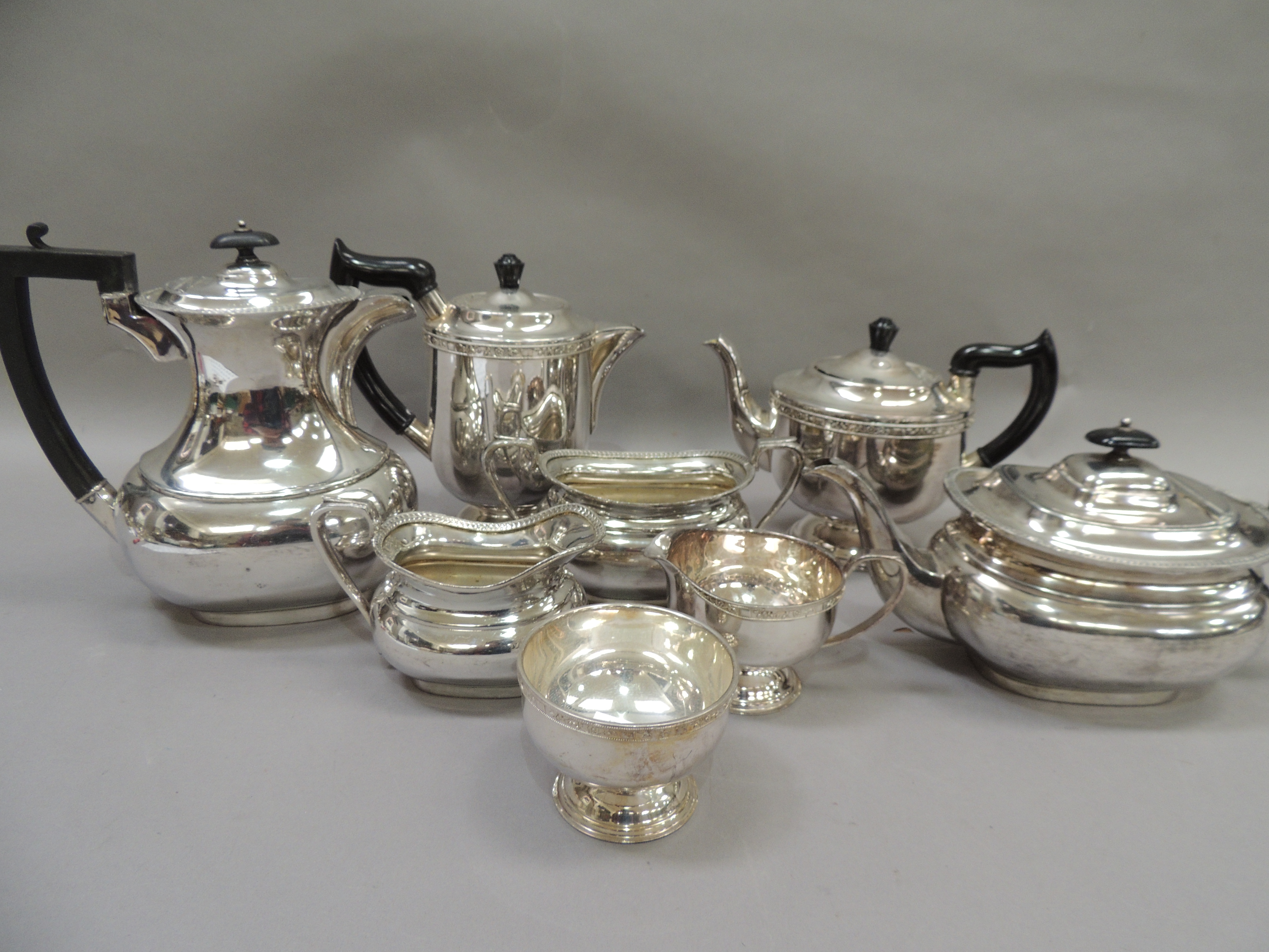 A quantity of silver plated items including two four piece tea services - Image 2 of 3