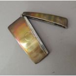 A silver calling card case, engine turned with vacant circular cartouche, 8cm wide, indistinct