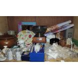 A quantity of miscellaneous items to include salt glazed stock pot and cover, studio pottery jug,