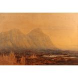 C S HEATON-ARMSTRONG (early 20th century), Mountain and lake landscape, watercolour, signed and