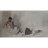 After Sir William Russell Flint, Jessie and Jemima, colour print with blind stamp to the margin,