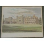 Five coloured prints, historic buildings of Britain including Ripley Castle of Yorkshire, Newstead