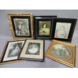A quantity of coloured mezzotints and engravings after originals by Reynolds and others, gilt
