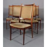 Spottrup Stolefabrik, Denmark, a set of six rosewood dining chairs, having upholstered panel to