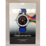 A perspex advertising panel for Tag Heuer depicting a wristwatch on white ground, 126cm x 80cm