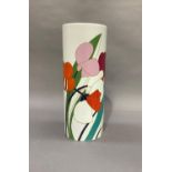 Wolf Bauer for Rosenthal, a Studio Line vase, cylindrical, polychrome printed with stylised