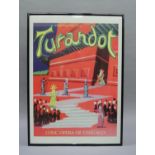 After David Hockney, Puccini's Turandot, Lyric Opera of Chicago poster, computer generated laser