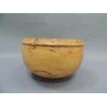 A spalted beech turned bowl, 28cm diameter x 18cm
