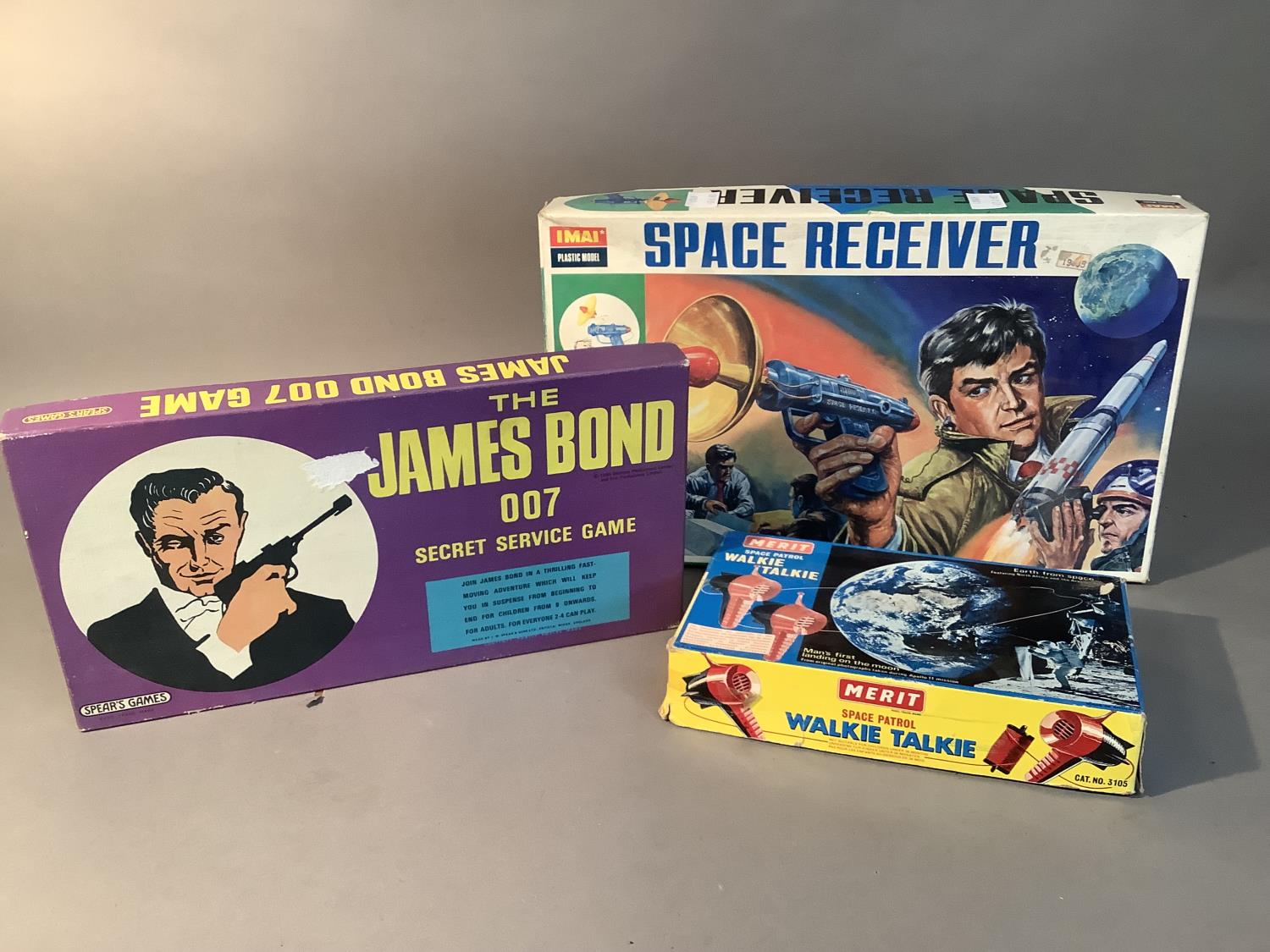 An Imai plastic space receiver, boxed; together with a Merit space patrol walkie talkie and a - Image 3 of 4