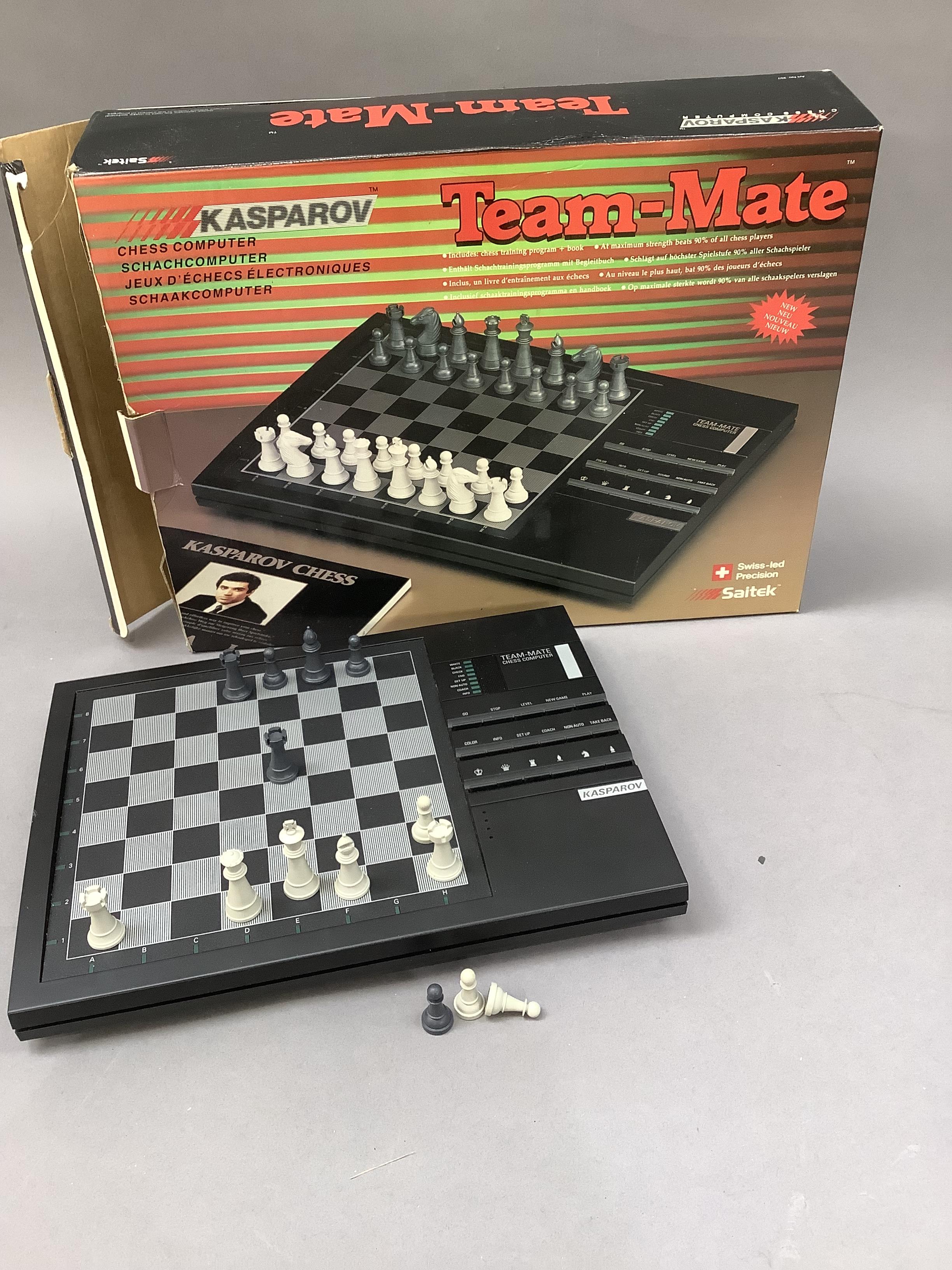 A Team-Mate Kasperov chess computer by Saitek, boxed